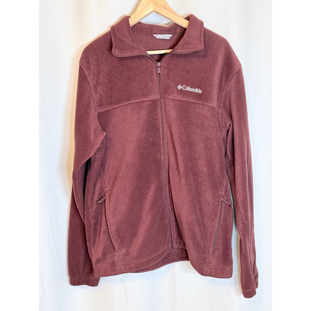 Columbia Fleece Jacket Gorpcore Burgundy Full Zip Size L